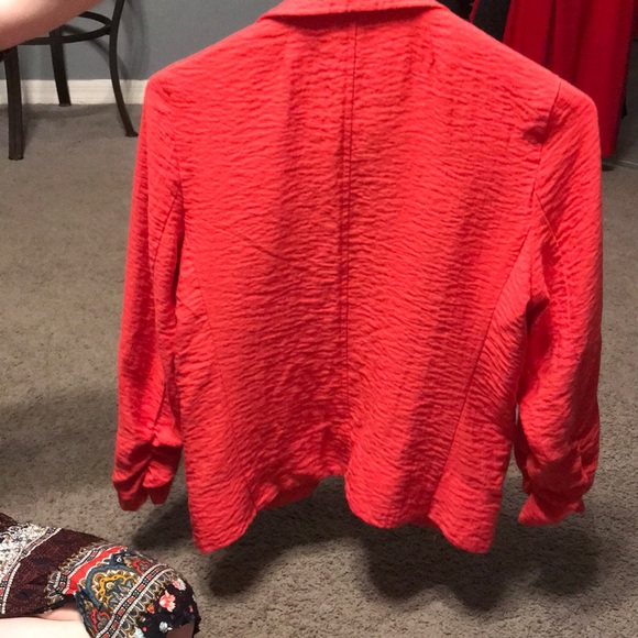 Coral Blazer Ruched-Sleeves. Macy’s at $48 now $30 - Picture 2 of 2